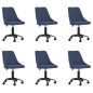 vidaXL Esszimmerstühle 6 Stk. Drehbar Blau Stoff vidaXL Esszimmerstühle 6 Stk. Drehbar Blau Stoff