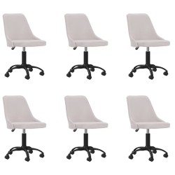 vidaXL Esszimmerstühle 6 Stk. Drehbar Creme Stoff