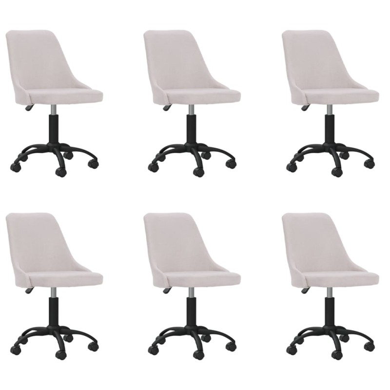 vidaXL Esszimmerstühle 6 Stk. Drehbar Creme Stoff vidaXL Esszimmerstühle 6 Stk. Drehbar Creme Stoff