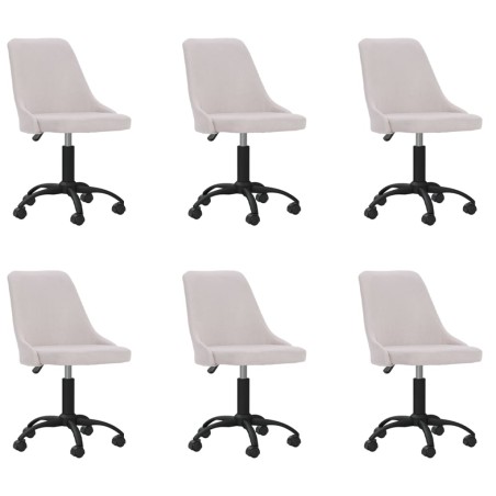 vidaXL Esszimmerstühle 6 Stk. Drehbar Creme Stoff