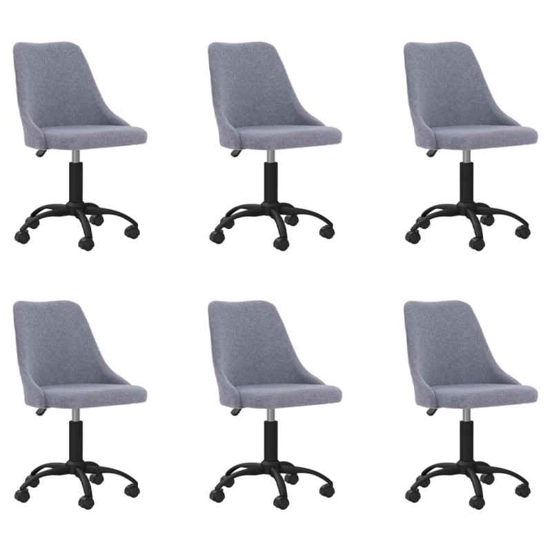 vidaXL Esszimmerstühle 6 Stk. Drehbar Hellgrau Stoff vidaXL Esszimmerstühle 6 Stk. Drehbar Hellgrau Stoff
