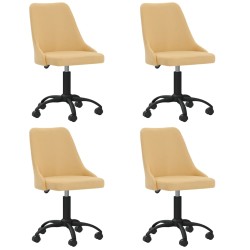 vidaXL Esszimmerstühle 4 Stk. Drehbar Gelb Stoff