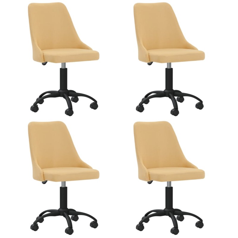 vidaXL Esszimmerstühle 4 Stk. Drehbar Gelb Stoff
