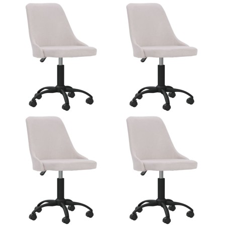 vidaXL Esszimmerstühle 4 Stk. Drehbar Creme Stoff