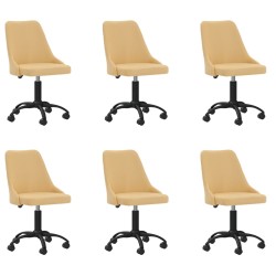 vidaXL Esszimmerstühle 6 Stk. Drehbar Gelb Stoff