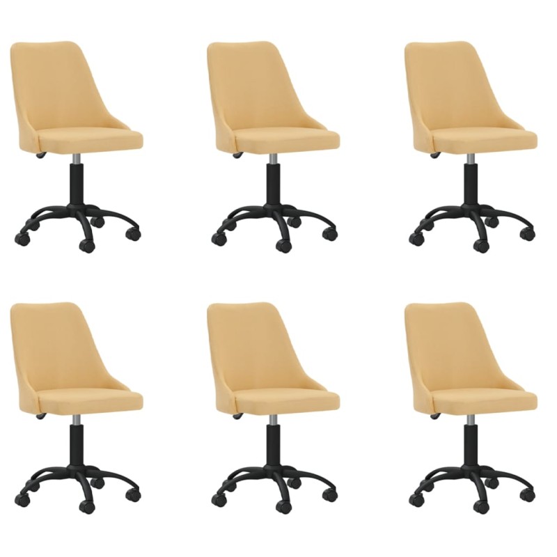 vidaXL Esszimmerstühle 6 Stk. Drehbar Gelb Stoff vidaXL Esszimmerstühle 6 Stk. Drehbar Gelb Stoff