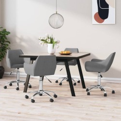 vidaXL Esszimmerstühle 4 Stk. Drehbar Hellgrau Stoff