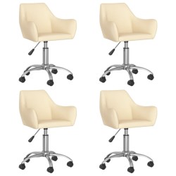 vidaXL Esszimmerstühle 4 Stk. Drehbar Creme Stoff