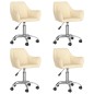 vidaXL Esszimmerstühle 4 Stk. Drehbar Creme Stoff vidaXL Esszimmerstühle 4 Stk. Drehbar Creme Stoff