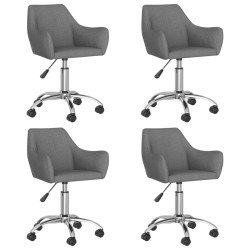 vidaXL Esszimmerstühle 4 Stk. Drehbar Dunkelgrau Stoff