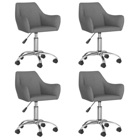 vidaXL Esszimmerstühle 4 Stk. Drehbar Dunkelgrau Stoff