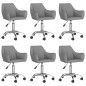 vidaXL Esszimmerstühle 6 Stk. Drehbar Hellgrau Stoff vidaXL Esszimmerstühle 6 Stk. Drehbar Hellgrau Stoff