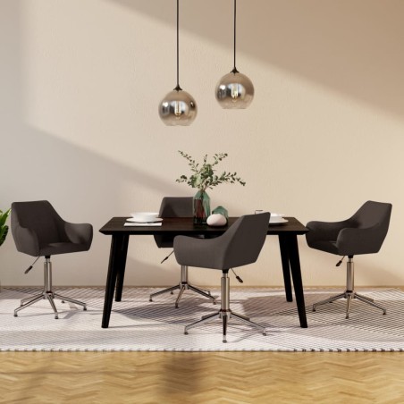 vidaXL Esszimmerstühle 4 Stk. Drehbar Dunkelbraun Stoff