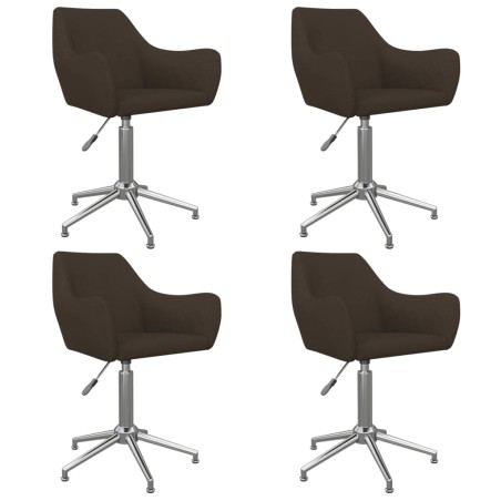 vidaXL Esszimmerstühle 4 Stk. Drehbar Dunkelbraun Stoff