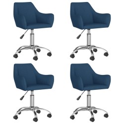 vidaXL Esszimmerstühle 4 Stk. Drehbar Blau Stoff
