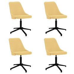 vidaXL Esszimmerstühle 4 Stk. Drehbar Gelb Stoff