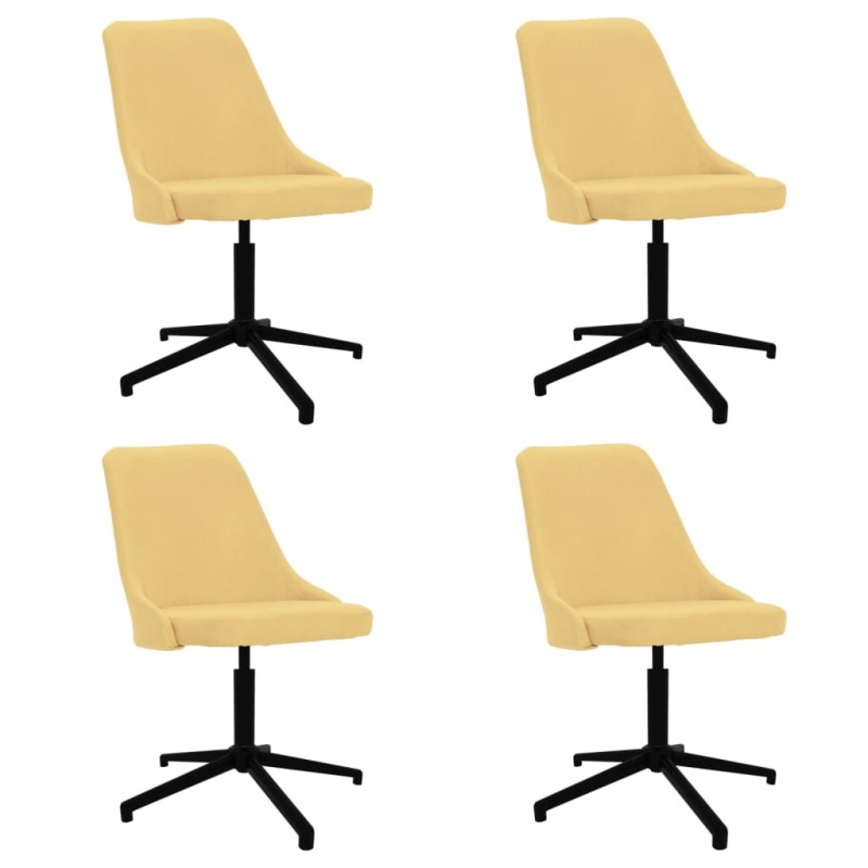 vidaXL Esszimmerstühle 4 Stk. Drehbar Gelb Stoff vidaXL Esszimmerstühle 4 Stk. Drehbar Gelb Stoff