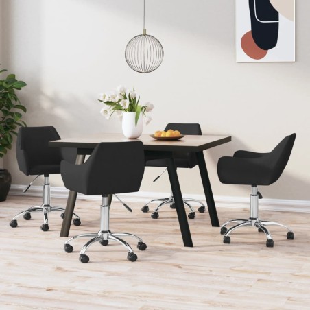 vidaXL Esszimmerstühle 4 Stk. Drehbar Schwarz Stoff