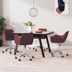 vidaXL Esszimmerstühle 4 Stk. Drehbar Lila Stoff