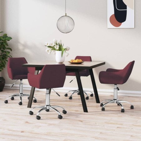 vidaXL Esszimmerstühle 4 Stk. Drehbar Lila Stoff