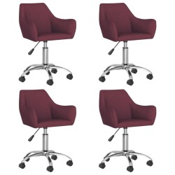 vidaXL Esszimmerstühle 4 Stk. Drehbar Lila Stoff