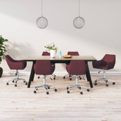 vidaXL Esszimmerstühle 6 Stk. Drehbar Lila Stoff