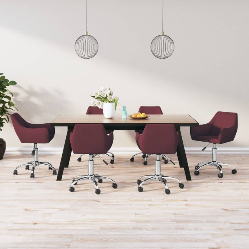 vidaXL Esszimmerstühle 6 Stk. Drehbar Lila Stoff vidaXL Esszimmerstühle 6 Stk. Drehbar Lila Stoff