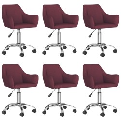 vidaXL Esszimmerstühle 6 Stk. Drehbar Lila Stoff