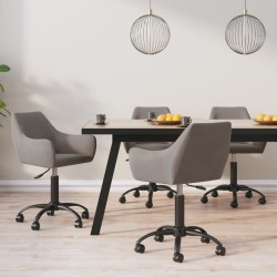vidaXL Esszimmerstühle 4 Stk. Drehbar Hellgrau Samt