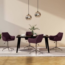 vidaXL Esszimmerstühle 4 Stk. Drehbar Lila Stoff