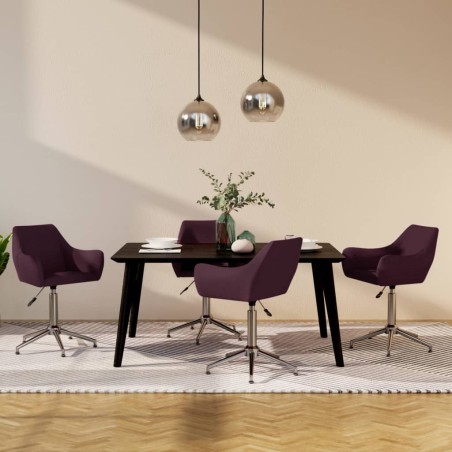 vidaXL Esszimmerstühle 4 Stk. Drehbar Lila Stoff