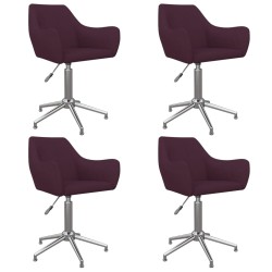 vidaXL Esszimmerstühle 4 Stk. Drehbar Lila Stoff