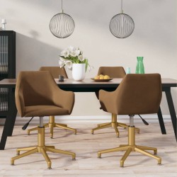 vidaXL Esszimmerstühle 4 Stk. Drehbar Braun Samt