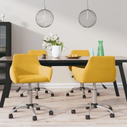 vidaXL Esszimmerstühle 4 Stk. Drehbar Gelb Samt