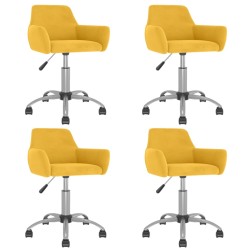vidaXL Esszimmerstühle 4 Stk. Drehbar Gelb Samt