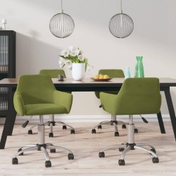 vidaXL Esszimmerstühle 4 Stk. Drehbar Hellgrün Samt