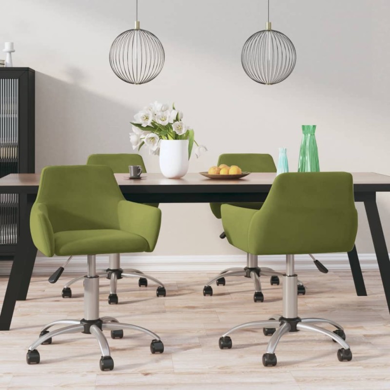 vidaXL Esszimmerstühle 4 Stk. Drehbar Hellgrün Samt vidaXL Esszimmerstühle 4 Stk. Drehbar Hellgrün Samt