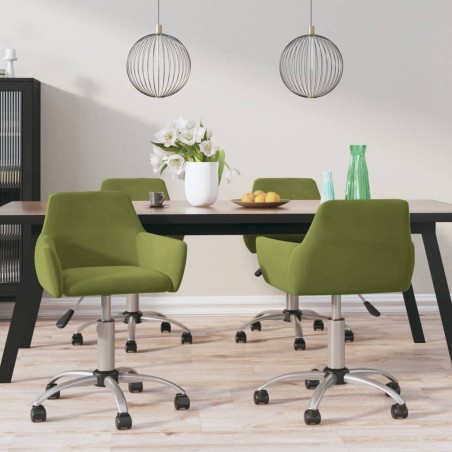 vidaXL Esszimmerstühle 4 Stk. Drehbar Hellgrün Samt