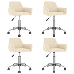vidaXL Esszimmerstühle 4 Stk. Drehbar Creme Samt