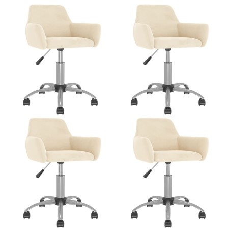 vidaXL Esszimmerstühle 4 Stk. Drehbar Creme Samt