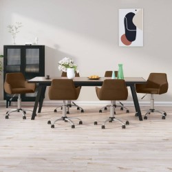 vidaXL Esszimmerstühle 6 Stk. Drehbar Braun Samt