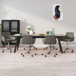 vidaXL Esszimmerstühle 6 Stk. Drehbar Dunkelgrau Samt