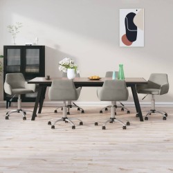 vidaXL Esszimmerstühle 6 Stk. Drehbar Hellgrau Samt