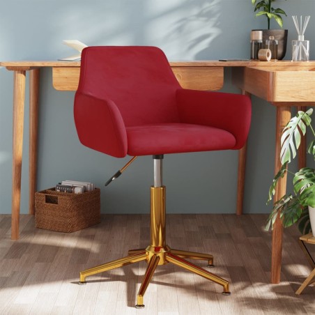 vidaXL Bürostuhl Drehbar Weinrot Samt