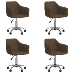 vidaXL Esszimmerstühle 4 Stk. Drehbar Dunkelbraun Stoff