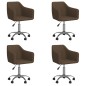 vidaXL Esszimmerstühle 4 Stk. Drehbar Dunkelbraun Stoff vidaXL Esszimmerstühle 4 Stk. Drehbar Dunkelbraun Stoff