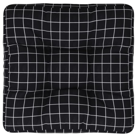 Palettenkissen Schwarz Karomuster 60x60x12 cm Stoff