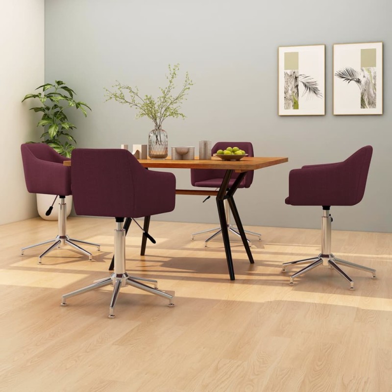 vidaXL Esszimmerstühle 4 Stk. Drehbar Lila Stoff vidaXL Esszimmerstühle 4 Stk. Drehbar Lila Stoff