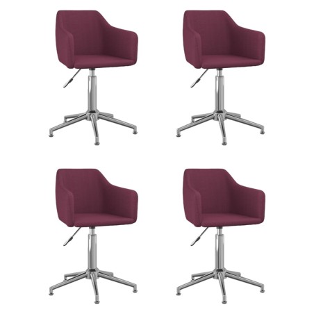 vidaXL Esszimmerstühle 4 Stk. Drehbar Lila Stoff