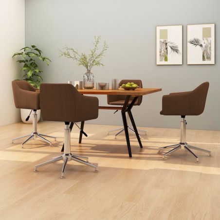 vidaXL Esszimmerstühle 4 Stk. Drehbar Braun Stoff